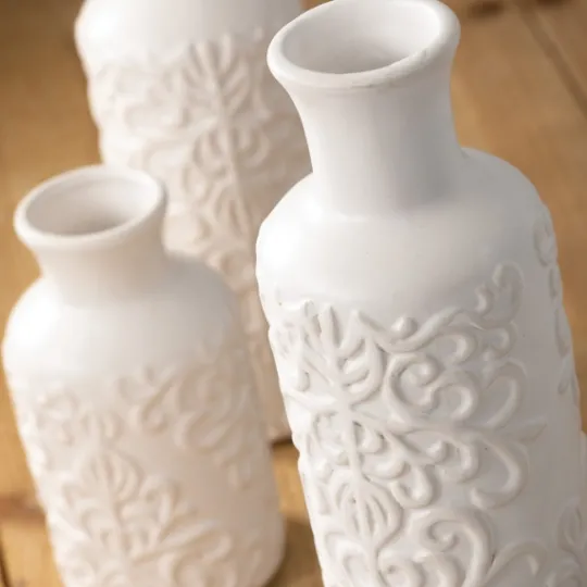 Kirkland's Home Embossed Scrolling 3-Pc. Vase Set- Vases