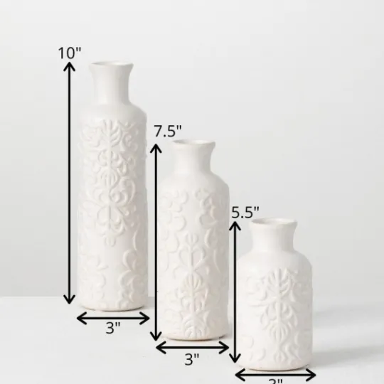 Kirkland's Home Embossed Scrolling 3-Pc. Vase Set- Vases