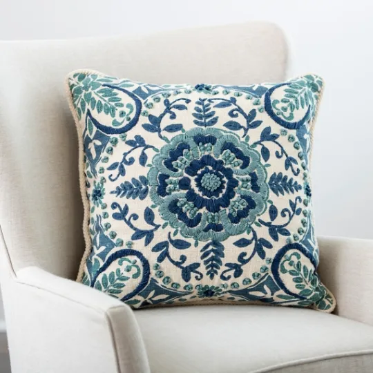 Kirkland's Home Embroidered Rope Edge French Claudia Pillow- Pillows