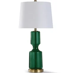 Kirkland's Home Emerald Seeded Glass Table Lamp- Table Lamps