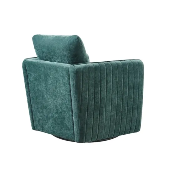 Kirkland's Home Emerald Textured Arm Swivel Accent Chair- Accent Chairs