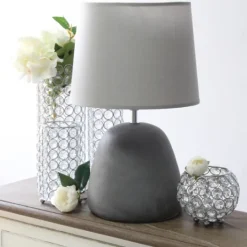 Kirkland's Home Emma Concrete Table Lamp With Shade- Table Lamps