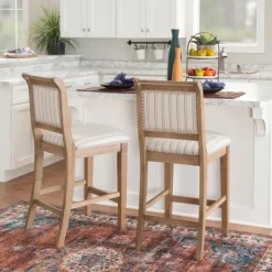 Kirkland's Home Emma Gray Counter Stool With Nailhead Trim- Bar Stools & Counter Height Stools