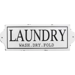 Kirkland's Home Enamel Laundry Wash Dry Fold Wall Plaque- Wall Quotes & Signs