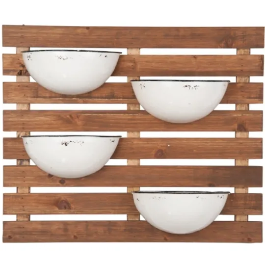Kirkland's Home Enamel Pot Wall Planter- Wall Plaques