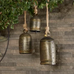 Kirkland's Home Engraved Hanging Decorative Bells, Set Of 3- Decorative Accents