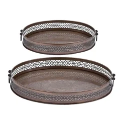 Kirkland's Home Engraved Metal Mandala Trays, Set Of 2- Decorative Trays