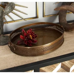 Kirkland's Home Engraved Metal Mandala Trays, Set Of 2- Decorative Trays