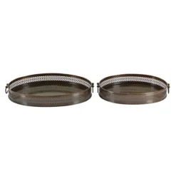 Kirkland's Home Engraved Metal Mandala Trays, Set Of 2- Decorative Trays