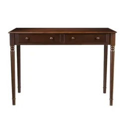 Kirkland's Home Espresso Classic 2-Drawer Wood Desk- Office Furniture