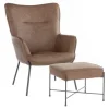 Kirkland's Home Espresso Faux Leather 2-Pc. Chair And Ottoman Set- Accent Chairs