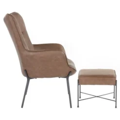Kirkland's Home Espresso Faux Leather 2-Pc. Chair And Ottoman Set- Accent Chairs