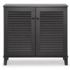 Kirkland's Home Espresso Shutter Door Wooden Cabinet- Cabinets & Sideboards