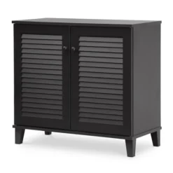 Kirkland's Home Espresso Shutter Door Wooden Cabinet- Cabinets & Sideboards