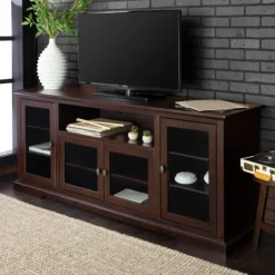 Kirkland's Home Espresso Wood Highboy Tv Stand- Tv Stands & Media Consoles