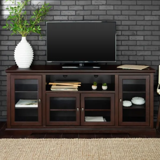 Kirkland's Home Espresso Wood Highboy Tv Stand- Tv Stands & Media Consoles