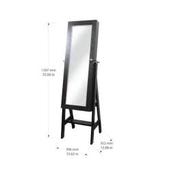 Kirkland's Home Espresso Wood Mirror Armoire- Full Length & Floor Mirrors
