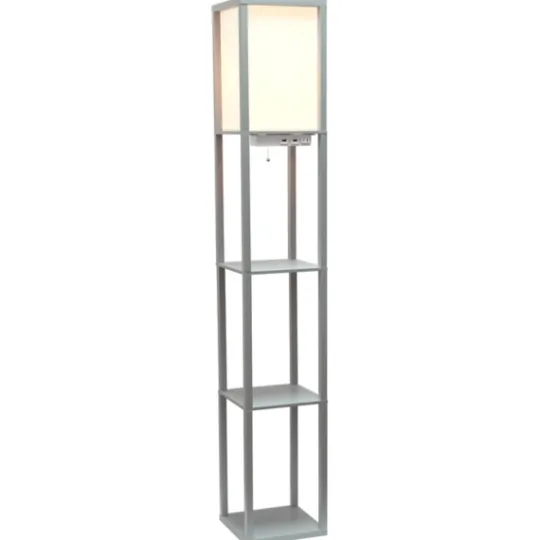 Kirkland's Home Etagere Shelf Charging Floor Lamp- Floor Lamps