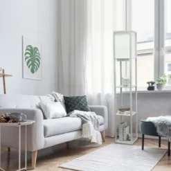 Kirkland's Home Etagere Shelf Charging Floor Lamp- Floor Lamps