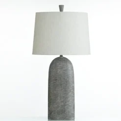 Kirkland's Home Etched Gray Transitional Table Lamp- Table Lamps
