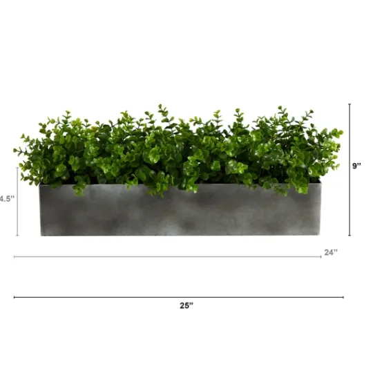 Kirkland's Home Eucalyptus Arrangement In Gray Planter Box- Arrangements & Greenery