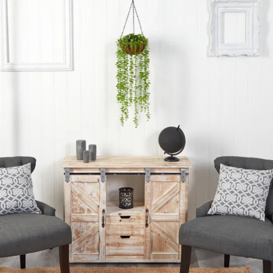 Kirkland's Home Eucalyptus Vines Hanging Basket- Arrangements & Greenery