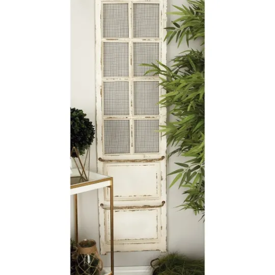 Kirkland's Home Evie Distressed Ivory Wood Door Wall Plaque- Wall Plaques