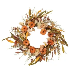 Kirkland's Home Fall Flowers And Foliage Spiral Wreath, 22 In.- Wreaths