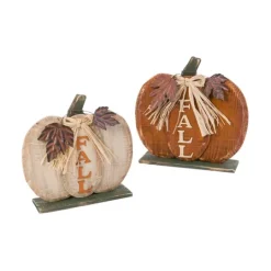 Kirkland's Home Fall Wooden Pumpkins, Set Of 2- Statues & Figurines