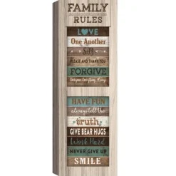 Kirkland's Home Family Rules Shutter Canvas Art Print- Wall Quotes & Signs