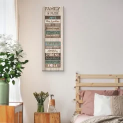 Kirkland's Home Family Rules Shutter Canvas Art Print- Wall Quotes & Signs