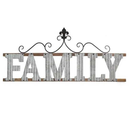 Kirkland's Home Family Scroll Galvanized Metal Wall Plaque- Wall Quotes & Signs
