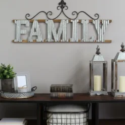 Kirkland's Home Family Scroll Galvanized Metal Wall Plaque- Wall Quotes & Signs