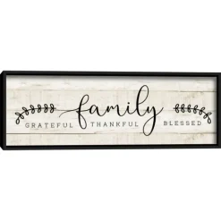 Kirkland's Home Family Thankful Grateful Blessed Wood Wall Plaque- Wall Quotes & Signs