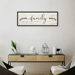Kirkland's Home Family Thankful Grateful Blessed Wood Wall Plaque- Wall Quotes & Signs