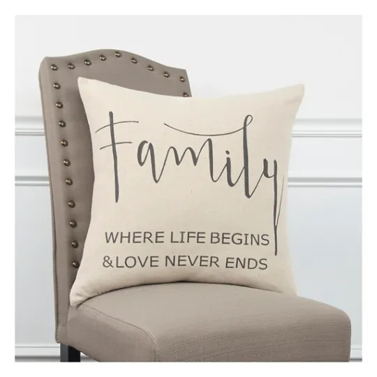 Kirkland's Home Family Where Love Never Ends Pillow- Pillows