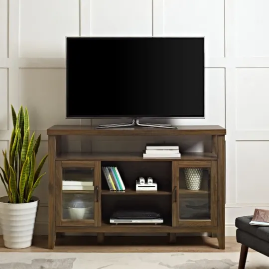 Kirkland's Home Farmhouse Highboy Dark Walnut Tv Stand- Tv Stands & Media Consoles