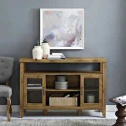 Kirkland's Home Farmhouse Highboy Natural Tv Stand- Tv Stands & Media Consoles