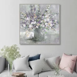 Kirkland's Home Farmhouse Lavender Framed Canvas Art Print- Canvas Art