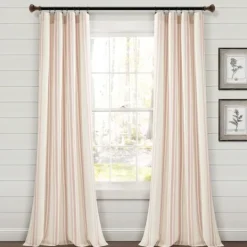 Kirkland's Home Farmhouse Stripe Curtain Panel Set, 84 In.- Curtains & Drapes