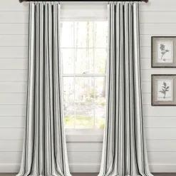 Kirkland's Home Farmhouse Stripe Curtain Panel Set, 84 In.- Curtains & Drapes