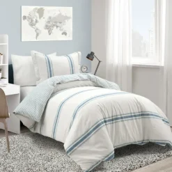 Kirkland's Home Farmhouse Stripe 2-Pc. Twin Xl Duvet Set- Duvets