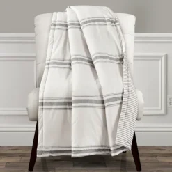 Kirkland's Home Farmhouse Stripe Throw- Blankets & Throws