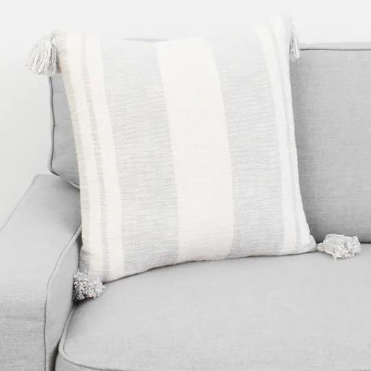 Kirkland's Home Farmhouse Stripe With Tassels Pillow- Pillows