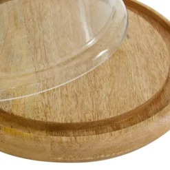 Kirkland's Home Farmhouse Wood And Glass Dome Cloche, 11 In.- Decorative Accents