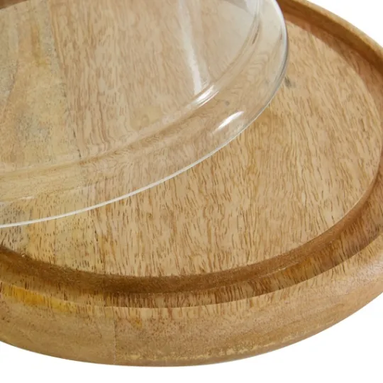 Kirkland's Home Farmhouse Wood And Glass Dome Cloche, 11 In.- Decorative Accents