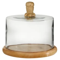 Kirkland's Home Farmhouse Wood And Glass Cloche, 6 In.- Decorative Accents
