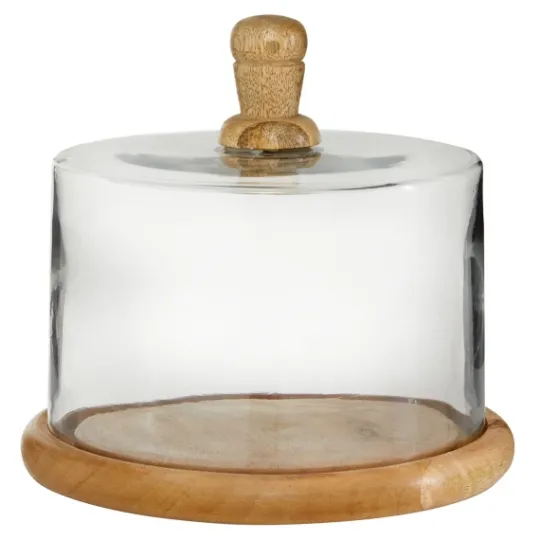Kirkland's Home Farmhouse Wood And Glass Cloche, 6 In.- Decorative Accents