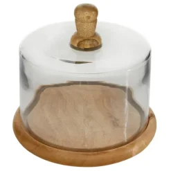 Kirkland's Home Farmhouse Wood And Glass Cloche, 6 In.- Decorative Accents