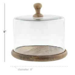 Kirkland's Home Farmhouse Wood And Glass Cloche, 6 In.- Decorative Accents